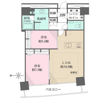 M.M.TOWERS FORESIS R棟の間取図