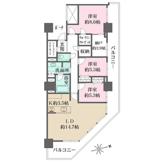 コットンハーバータワーズベイウエストの間取図