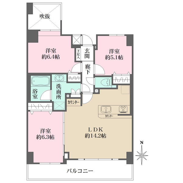 藤和シティホームズ綱島の間取図