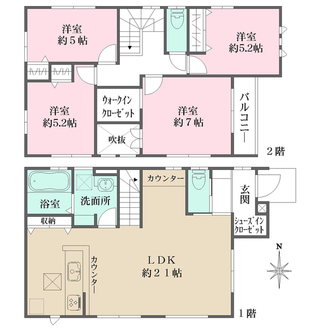 2号棟の間取図