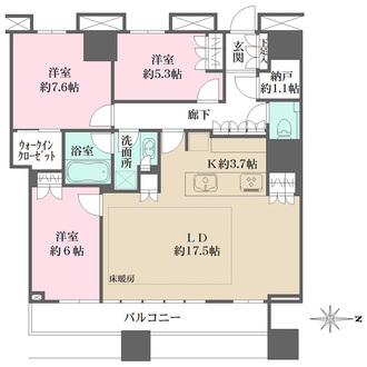 グランドミッドタワーズ大宮の間取図