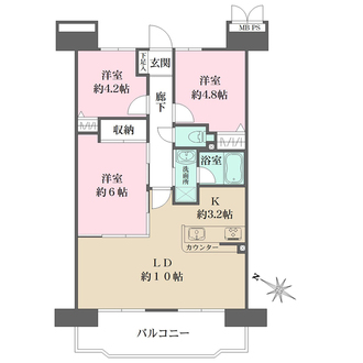 クリオ西浦和参番館の間取図