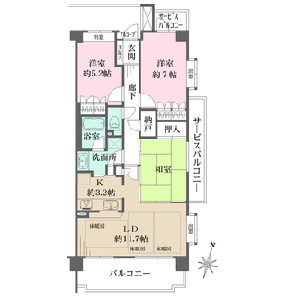 ヒルズシンフォニア北浦和の間取図