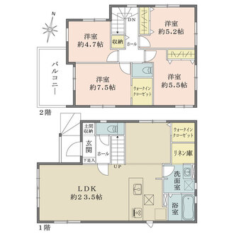 1号棟の間取図