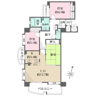 ライオンズガーデンシティ浦和の間取図