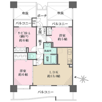 ライオンズガーデンシティ浦和の間取図