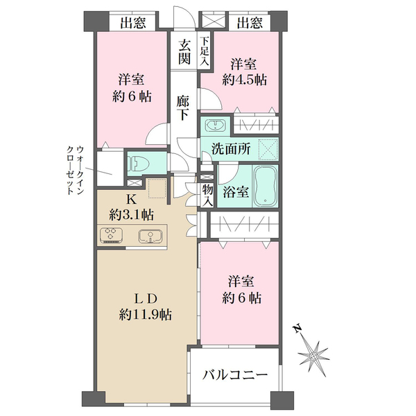 日神パレステージ高井戸の間取図