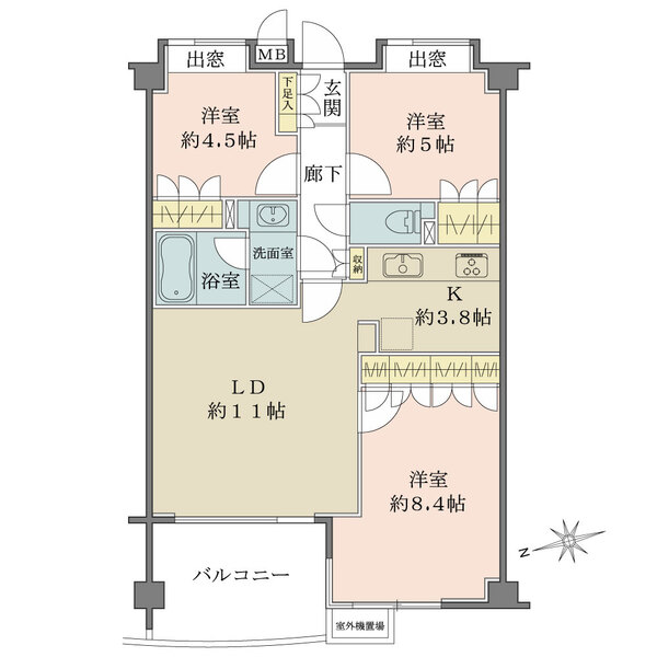 エクレールガーデン富士見ヶ丘の間取図