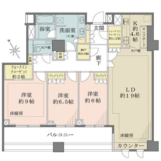ザ・パークハウス代々木上原の間取図