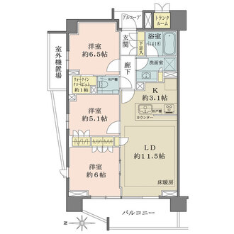ザ・パークハウス杉並高井戸プレイスの間取図