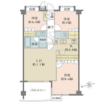 エクレールガーデン富士見ヶ丘の間取図