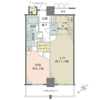 アップルタワー東京キャナルコートの間取図