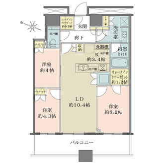 勝どきザ・タワーの間取図