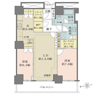 Wコンフォートタワーズ　EASTの間取図