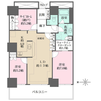 Wコンフォートタワーズ　EASTの間取図
