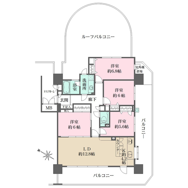 千田町アインスタワーの間取図