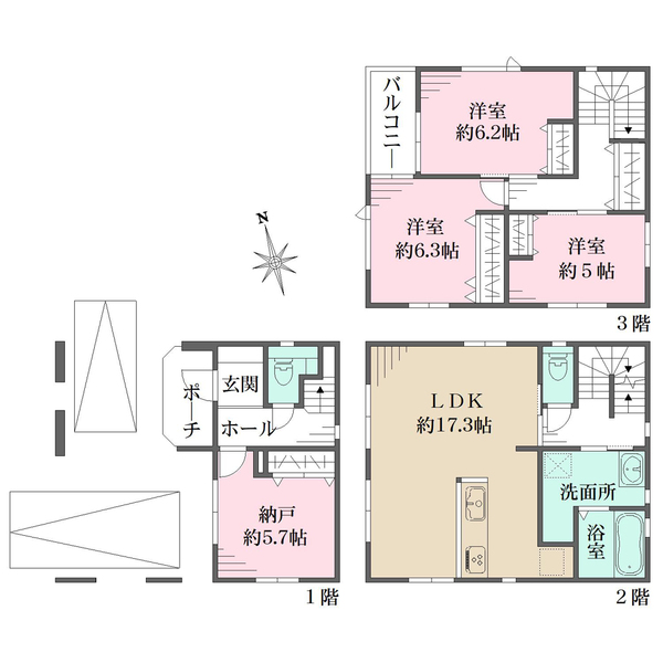 1号棟の間取図