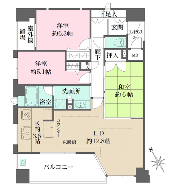 パークハウス比治山の間取図