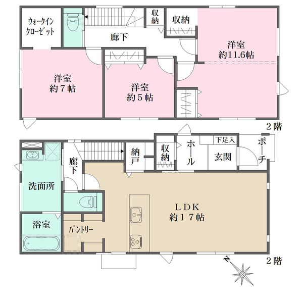 2号棟の間取図