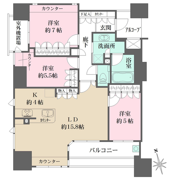 ザ・パークハウス上幟レジデンスの間取図