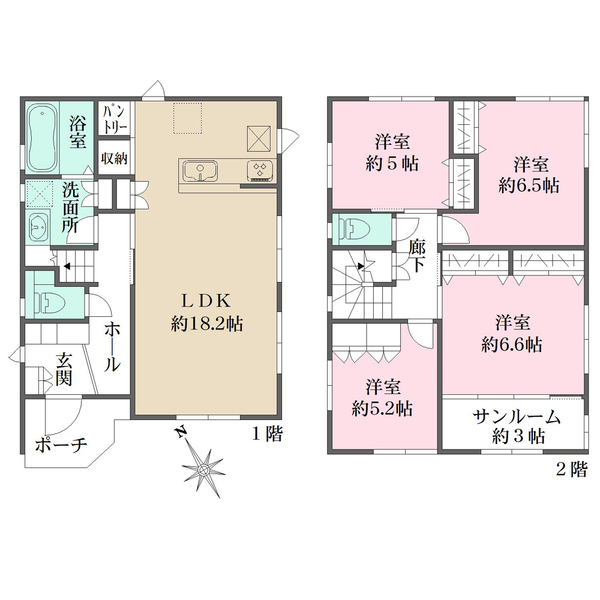 2号棟の間取図