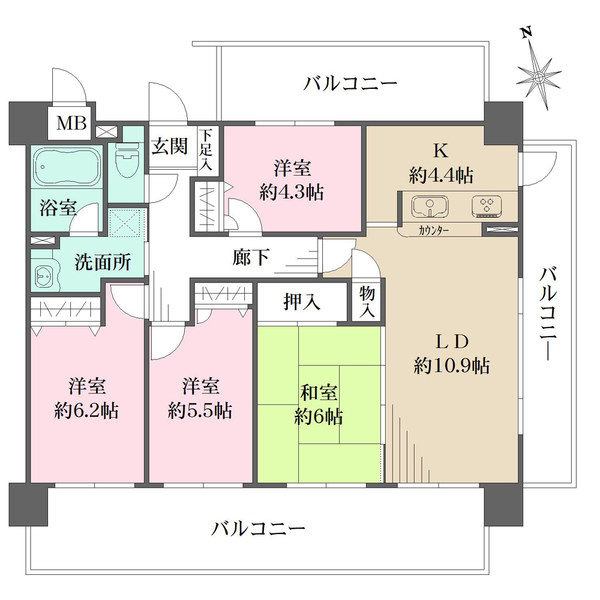 藤和ハイタウン宇品の間取図
