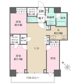 hitoto広島The Towerの間取図