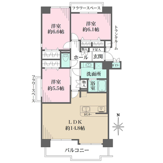 井口台パークヒルズ参番館の間取図