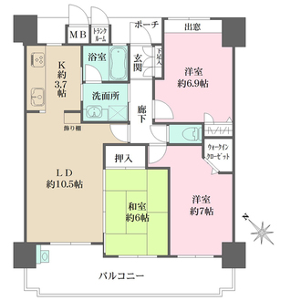 Ｄ’レスティア庚午の間取図