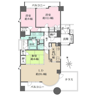 カルチェ上幟町の間取図