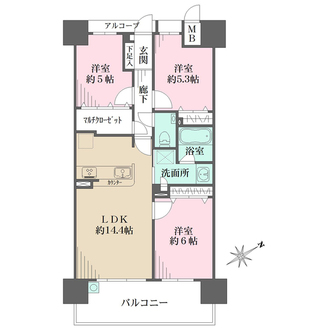 アルファステイツ観音本町の間取図