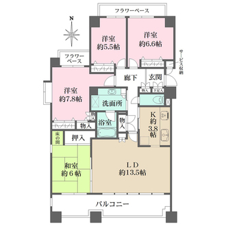 井口台パークヒルズセンターコートの間取図