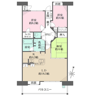 フローレンス東蟹屋グランドアーク弐番館の間取図