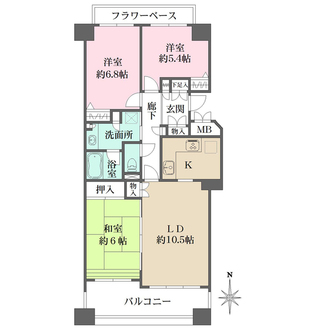 井口台パークヒルズウエストコートの間取図