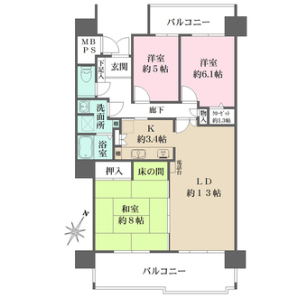 センチュリーパーク千田町の間取図