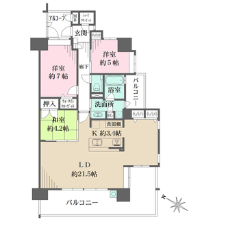 パークナード牛田旭の間取図