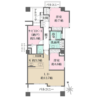 アイレスト中町サンテ・フェスタ平和大通りの間取図
