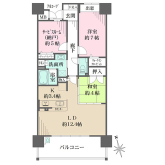 パークナード牛田本町イーストウイングの間取図