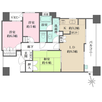 パークコート上柳橋の間取図