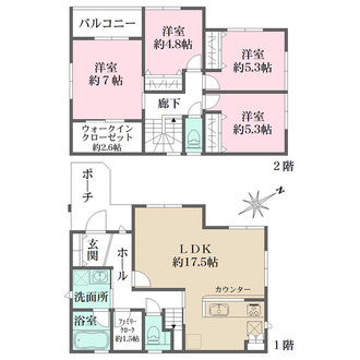 1号棟の間取図