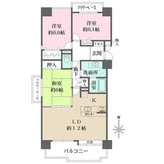 井口台パークヒルズ参番館の間取図