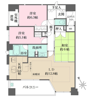 パークハウス比治山の間取図