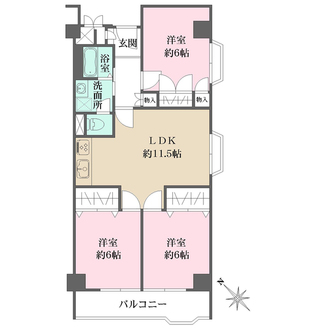 イトーピア舟入マンションの間取図