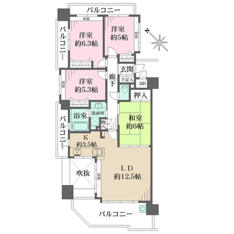 フローレンス大町センターコートの間取図