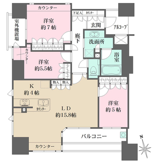 ザ・パークハウス上幟レジデンスの間取図