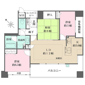 パークハウス比治山の間取図