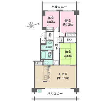 パークハウス中筋＆ガーデンの間取図