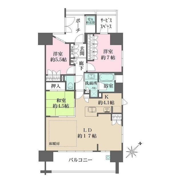 ザ・パークハウス平和公園の間取図