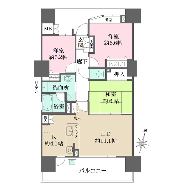 Ｄ’クラディア舟入川口プレミアムシーンの間取図