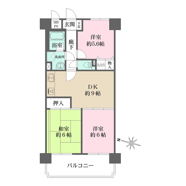 ライオンズヒルズ牛田早稲田の間取図